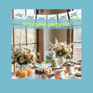 Printable party set - baby dinosaur