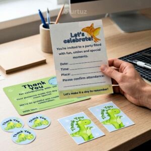 Baby Dinosaur – Invitations & Thank You Card Pack