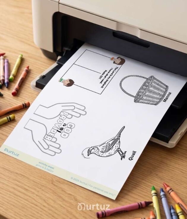 Creative Seed - Bread from Heaven Exodus 16 printable mini-book activity for kids by Nurtuz